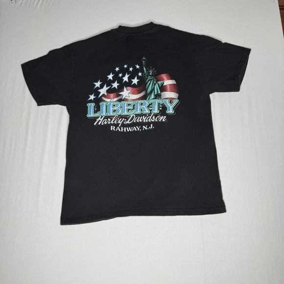 HARLEY DAVIDSON T Shirt Black Mens Large 1998 So Many Miles New Jersey Embroider - Picture 3 of 6